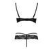 Комплект білизни Passion Exclusive NORTH SET S/M, black, ліф и трусики з елементами під латекс PS24008 фото 13