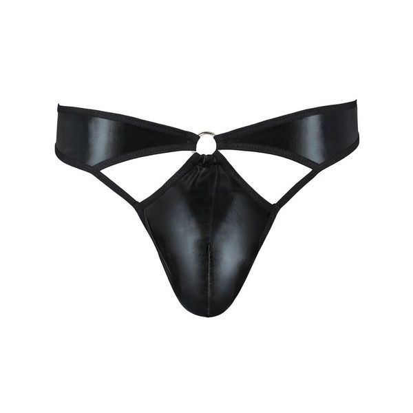 Чоловічі стринги Passion 033 THONG PAUL L/XL Black, під латекс SO7570 фото