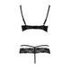 Комплект білизни Passion Exclusive NORTH SET XXL/XXXL, black, ліф і трусики з елементами під латекс PS24009 фото 13