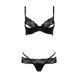 Комплект білизни Passion Exclusive NORTH SET XXL/XXXL, black, ліф і трусики з елементами під латекс PS24009 фото 12