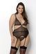 Корсет із пажами Passion AMBERLY CORSET 6XL/7XL, black, асиметричний крій, мережива, стрінги SO7052 фото 3