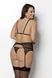 Корсет із пажами Passion AMBERLY CORSET 6XL/7XL, black, асиметричний крій, мережива, стрінги SO7052 фото 4