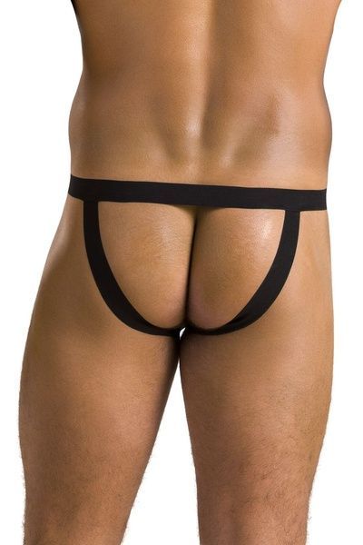 Чоловічі сліпи на шнурівці Passion 044 SLIP BEN S/M Black, екошкіра, люверси SO7604 фото