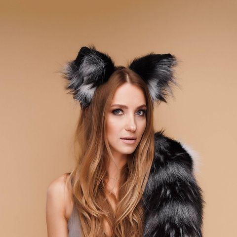Fluffy fox ears silver 30220236 фото