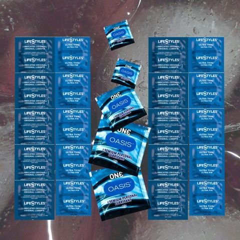 Набір ONE Oasis 3 г &ndash; 5 шт., LifeStyles Ultra Lubricated &ndash; 10 шт., LifeStyles Ultra Thin &ndash; 10 шт. MM1825 фото