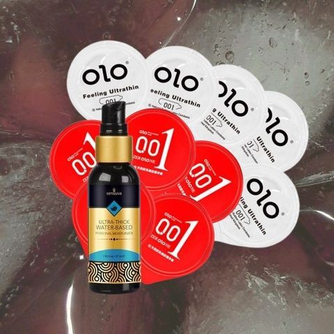 Набір "OLO Feeling Ultrathin 5 шт, OLO Розігріваючі 5 шт, Sensuva Ultra-Thick Water-Based (57 мл)" MM1231 фото