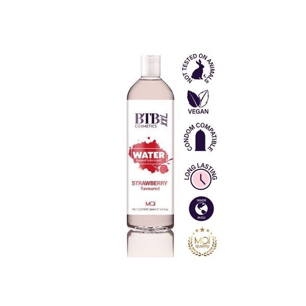 Змазка на водній основі BTB FLAVORED STRAWBERRY з ароматом полуниці (250 мл) SO6567 фото