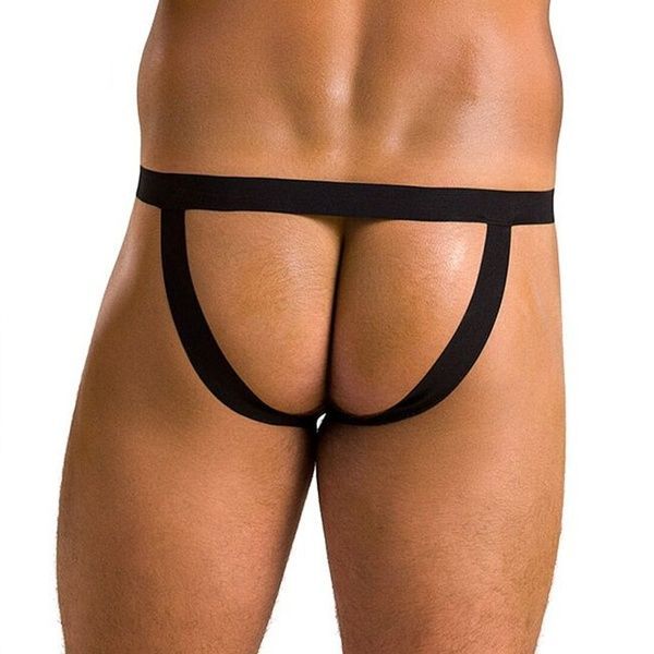 Чоловічі сліпи на шнурівці Passion 044 SLIP BEN S/M Black, екошкіра, люверси SO7604 фото