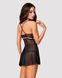 Еротичний мереживний комплект із сіточкою Obsessive 838-BAB-1 babydoll & thong black L/XL, чорний, п SO7182 фото 11