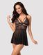 Еротичний мереживний комплект із сіточкою Obsessive 838-BAB-1 babydoll & thong black L/XL, чорний, п SO7182 фото 10