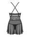 Еротичний мереживний комплект із сіточкою Obsessive 838-BAB-1 babydoll & thong black L/XL, чорний, п SO7182 фото 16