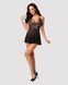 Еротичний мереживний комплект із сіточкою Obsessive 838-BAB-1 babydoll & thong black L/XL, чорний, п SO7182 фото 12