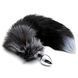 Металева анальна пробка Лисячий хвіст Alive Black And White Fox Tail M, діаметр 3,4 см SO6322 фото 6