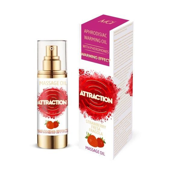 Розігрівальна масажна олія з феромонами MAI PHEROMON MASSAGE OIL &mdash; STRAWBERRY (30 мл) SO3952 фото