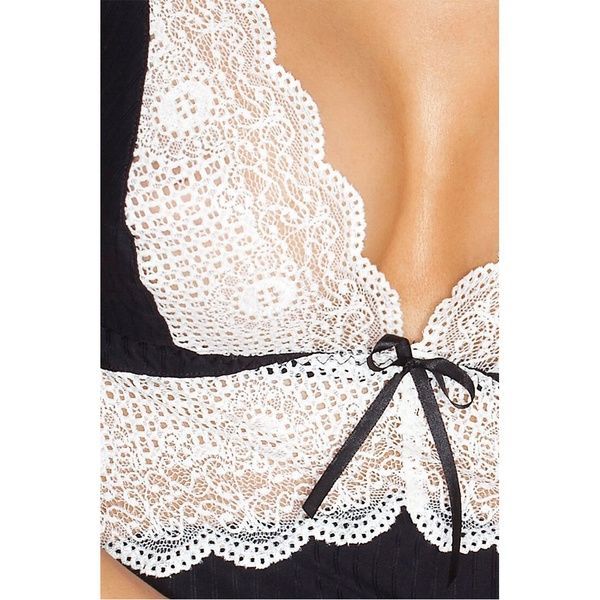 (SALE) Сорочка приталена CAMILLE CHEMISE black 4XL/5XL - Passion, трусики PS1072 фото