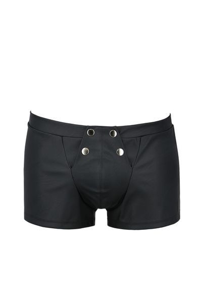 Чоловічі шкіряні боксери з клапаном Passion 050 SHORT PATRICK XXL/XXXL Black SO7623 фото