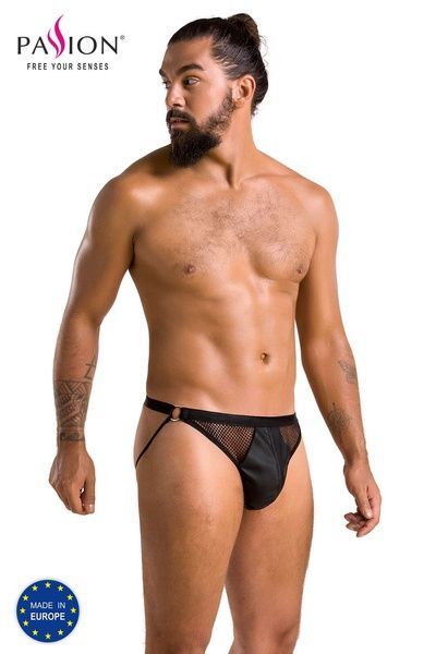 Чоловічі відкриті сліпи Passion 034 OPEN LUKE L/XL Black, екошкіра SO7573 фото
