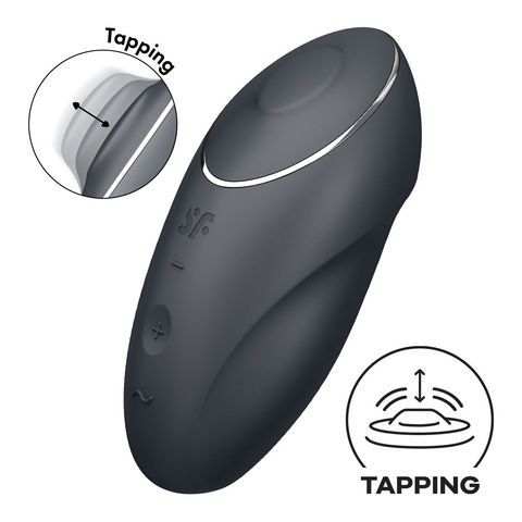 Вібростимулятор-пульсатор Satisfyer Tap & Climax 1 Grey, ефект постукування пальцем, 2 мотори SX0567 фото