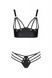 Комплект з екошкіри Passion MALWIA BIKINI 6XL/7XL black, з люверсами та ремінцями, бра, трусики SO7097 фото 7