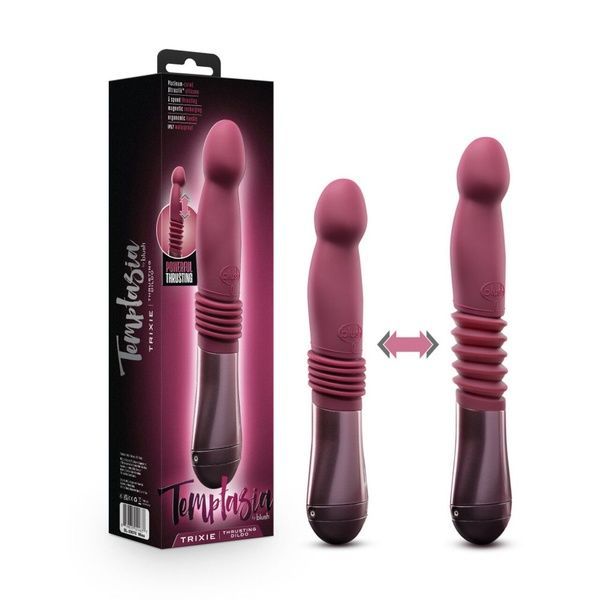 Пульсатор для точки G Blush Temptasia &ndash; Trixie Thrusting Dildo &ndash; Wine Red, 3 швидкості SO8835 фото