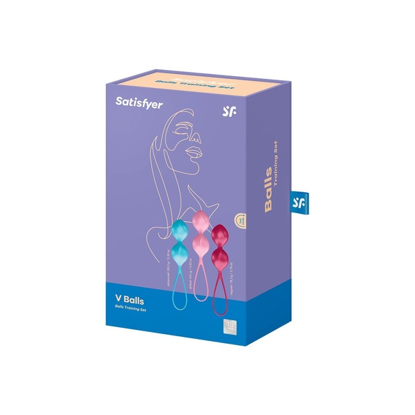 Вагінальні кульки Satisfyer V Balls (3 пари), діаметр 3,4 см, маса 79-114-150г, монолітні SO2301 фото