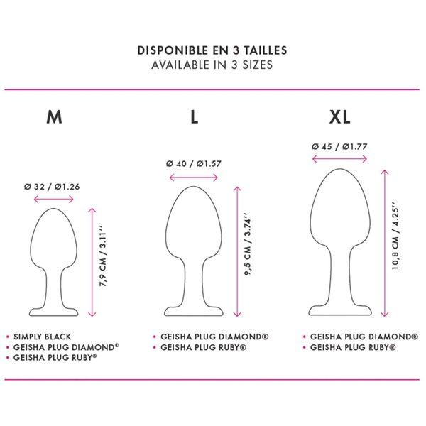 Анальна пробка Dorcel Geisha Plug Diamond M з кулькою всередині, створює вібрації, макс. діам. 3,2см MD1229 фото