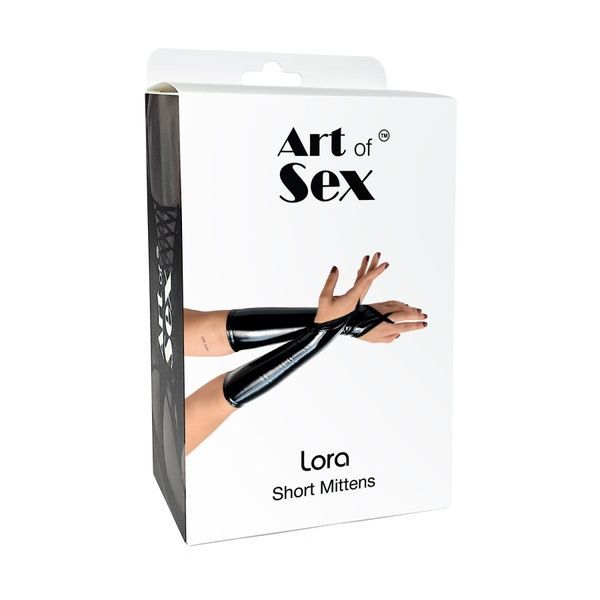 Вінілові мітенки Art of Sex - Lora короткі, размер L, колір червоний SO7474 фото