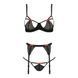 Комплект білизни PERDITA SET black XXL/XXXL - Passion Exclusive: стрепи: ліф, стрінги і пояс для пан PS26506 фото 5