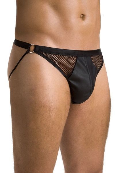 Чоловічі відкриті сліпи Passion 034 OPEN LUKE S/M Black, екошкіра SO7574 фото
