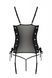 Сітчастий корсет з екошкіри Passion MALWIA CORSET 4XL/5XL black, з люверсами та знімними пажами SO7098 фото 8