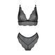 Комплект білизни Passion AMBERLY SET 4XL/5XL black, ліф, трусики бразиліана, люрексова нитка SO7055 фото 3