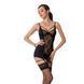 Сорочка приталена з пажами PAULINE CHEMISE black L/XL Passion, трусики EL15801 фото 8