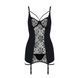 Сорочка приталена з пажами PAULINE CHEMISE black L/XL Passion, трусики EL15801 фото 13