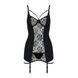 Сорочка приталена з пажами PAULINE CHEMISE black S/M - Passion, трусики EL15802 фото 5