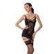 Сорочка приталена з пажами PAULINE CHEMISE black S/M - Passion, трусики EL15802 фото 1