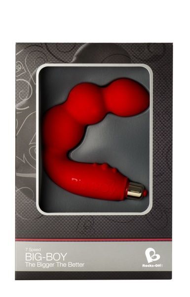 Вібромасажер простати Rocks Off Big-Boy Red, масаж промежини, макс. діаметр 4,5 см RO1685 фото