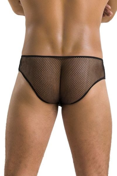 Чоловічі труси зі шнурівкою Passion 035 SLIP RICHARD L/XL Black, екошкіра, сітка SO7576 фото