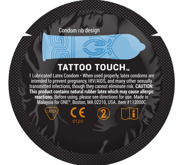 ONE Tattoo Touch Blue - з ребристою поверхнею у вигляді тату MU0114 фото