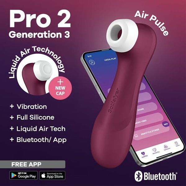 Вакуумний кліторальний стимулятор Satisfyer Pro 2 Generation 3 with Liquid Air Connect App Wіnе Red SO7774 фото