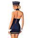 Еротичний костюм стюардеси Obsessive Stewardess uniform XS/S, blue, сукня, пілотка, шарф, манжети SO7729 фото 9