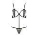 Комплект білизни Passion Exclusive QUENTRIS BIKINI XXL/XXXL, black, стрінги і напіввідкритий ліф PS26603 фото 12