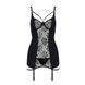 Сорочка приталена з пажами PAULINE CHEMISE black XXL/XXXL - Passion, трусики EL15803 фото 12