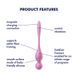 Вагінальні кульки з вібрацією Satisfyer Love Birds 1 Connect App Pink SX0570 фото 6