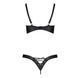Комплект з екошкіри Passion CELINE BIKINI 4XL/5XL black, відкритий бра, стрінги зі шнурівкою SO7057 фото 4