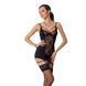 Сорочка приталена з пажами PAULINE CHEMISE black XXL/XXXL - Passion, трусики EL15803 фото 8