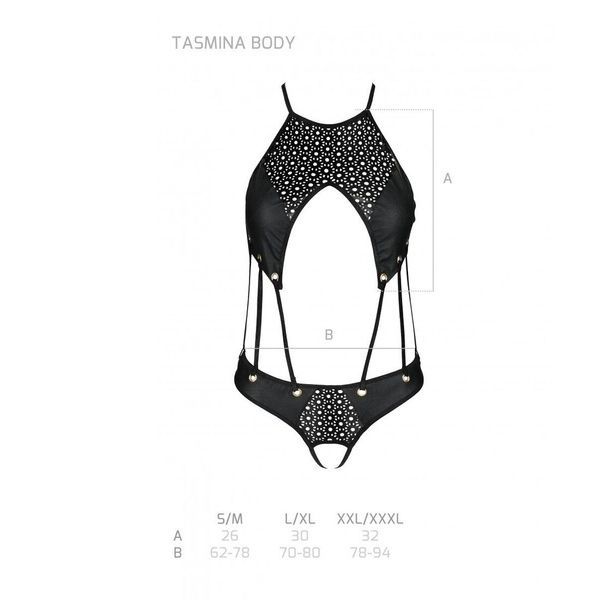 Розпродаж!!! Боді з екошкіри з ремінцями та перфорацією Tamaris Body black L/XL &mdash; Passion SO5793 фото