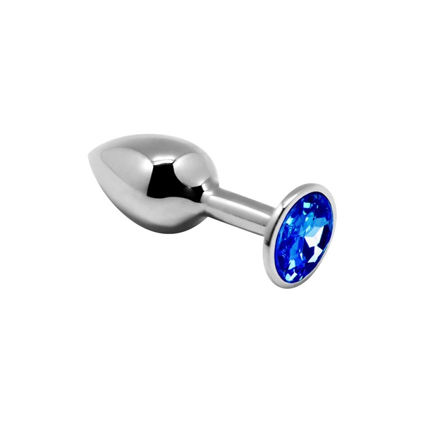 Металева анальна пробка з кристалом Alive Mini Metal Butt Plug Blue S SO5998 фото
