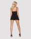 Сатиновий пеньюар з мереживом Obsessive 810-BAB-1 babydoll & thong L/XL, чорний, пеньюар, танга SO7153 фото 11