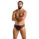 Чоловічі труси зі шнурівкою Passion 035 SLIP RICHARD S/M Black, екошкіра, сітка SO7577 фото 3