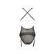 Корсет з декольте Passion ERZA CORSET XXL/XXXL, black, пажі, трусики, напівпрозорий PS26009 фото 9